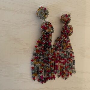 Multi colored tassel earrings